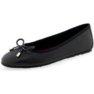 Aerosoles Pia Ballet Flat voor dames, Zwart leder, 5.5 UK Wide