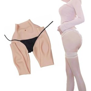 Adima Realistische siliconen broek met neppe vagina travestie siliconen enkelbroek heupverbeteraar voor transgender drag queen,Bruin,basics