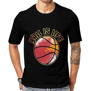 Basketball Is Life Heren T-shirt met korte mouwen en ronde hals print casual T-shirt 2XL