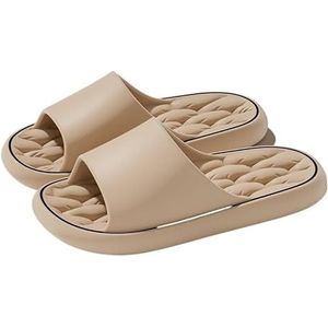 Non-slip Bathroom Slippers,Soft Slippers,Indoor And Outdoor Platform Pool Slippers Shower Slippers (Color : Khaki, Size : 38-39)