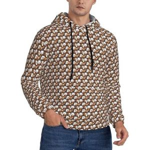 Unkhtt Witte Beer Bruin Beer Print Stijlvolle Mens Hooded Comfortabele Sweatshirts Voor Casual Wear Herfst Winter Lente, Zwart, S