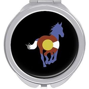 Colorado Wild Horses Compact Kleine Reizen Make-up Spiegel Draagbare Dubbelzijdige Pocket Spiegels voor Handtas Purse
