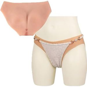 Adima Realistische siliconen vagina driehoek slipje Butt Lifter shaper shorts kunnen worden ingevoegd verbergen gaffel panty voor cosplay,ivoor,Basic