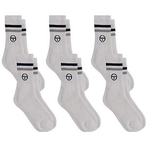 Sergio Tacchini Tennissokken voor heren, set van 6 en 12 stuks, 6 x wit, 43-46