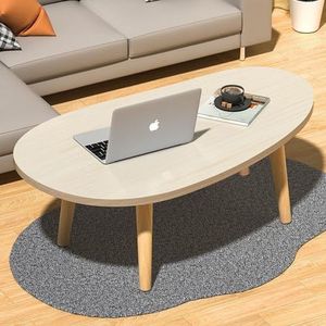 Multifunctionele klaptafel, Houten salontafel, kleine ovale salontafels, moderne salontafel for woonkamer, thuiskantoor, laag vloerbureau om op de vloer te zitten(Maple,23.62""Lx15.75""Wx11.81""H(60x40x3