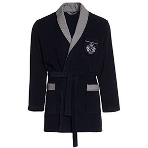 Revise RE-401 korte badjas voor heren, ochtendjas, elegant, warm, Dunkelblau C1, XL