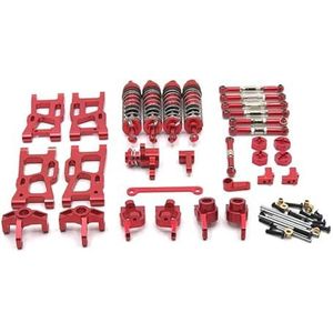 Metalen upgrade aangepaste onderdelen for WLtoys 144010 144001 144002 124017 124019 afstandsbediening auto(Red)