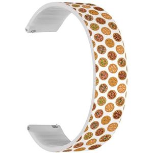 Solo Loop band compatibel met Garmin Vivomove 5/3/HR/Luxe/Sport/Style/Trend, D2 Air/Air X10 (Illustrations On Pizza) Quick-Release 20 mm rekbare siliconen band band accessoire, Siliconen, Geen