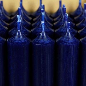 Bütic GmbH gekleurde staafkaarsen 180 mm x 22 mm, zeer zuivere kaarsen met restantvrije verbranding, kleur: donkerblauw, set van 25 stuks