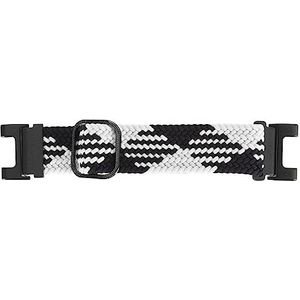 Nylon Horlogeband Stretch 22 Mm Mooie Gevlochten Horlogeband Verstelbaar Zacht voor Wandelen voor Hardlopen (Zwart en wit)