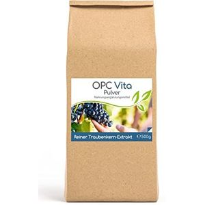 Cellavita OPC Vita Druivenpitextract, hooggedoseerde pure premium kwaliteit, zonder additieven (oligomeren proanthocyanidinen), 500 g poeder