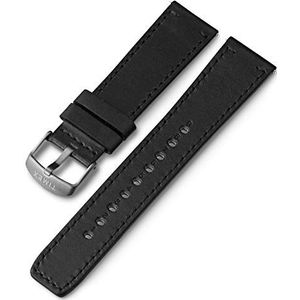 Timex 22 mm lederen snelsluiting band - zwart met zilverkleurige gesp, riem