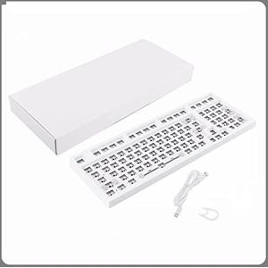 Mechanische gaming-toetsenbordset compatibel met 3/5-pins compatibel voor kersen/gateron/kailh 98-toetsen veelkleurig DIY Hot Swap mechanisch toetsenbord voor gamers typists (wit)