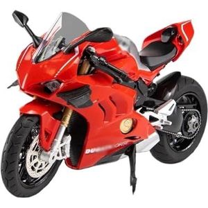 motorfiets speelgoedmodel Voor Du&cati V4S Diecast 1/12 Motor Model Geluid en Licht Home Decor Jongens Gift Motor Model (Color : Red)
