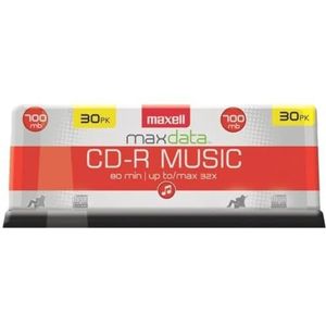 Maxell 625335 CDR-80 MUSIC GOUD CD Opneembare Schijven 32X 700MB 80 Min 30 Pack