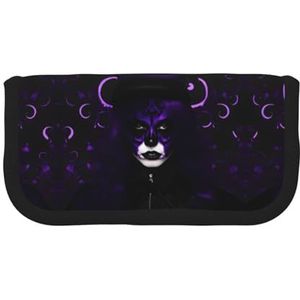 Paars Zwart Goth Spooky Leuke Canvas Potlood Pouch - Georganiseerde Opslag voor Reizen & Dagelijks Gebruik Etui, Make-up Pouch