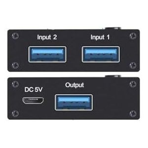 USB 3.0 Switch voor 2 pc's, 2 computers schakelaar voor USB-apparaat, scanner, printer, toetsenbord, muis, USB-sticks, harde schijven