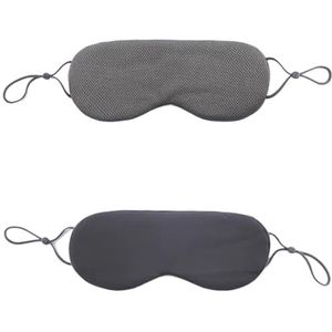 Slapen Slaap Aid oogmasker, Zijden oogmasker, verpakking van 2, veelkleurig(Grey)