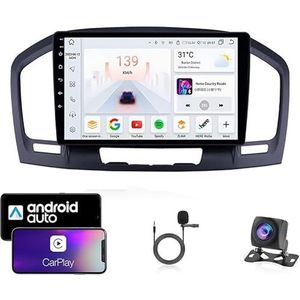 9 Inch Autoradio Compatibel voor Buick Regal 2009-2013 met GPS Navigatie CarPlay Android Auto Acht-Core 4G Bluetooth WiFi MirrorLink Stuurwiel Afstandsbediening(T5 8 Core 4G+Wifi 6G+128G)