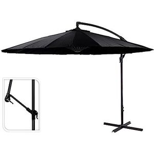 Progarden - Parasol Excenter parasol, 300 cm, zwart lichaam aluminium