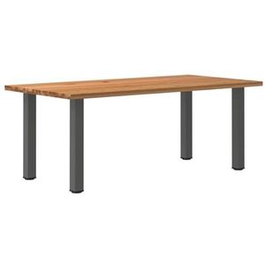 vidaXL Eettafel rechthoekig 200x100x74 cm massief eikenhout lichtbruin, eetkamertafel, restauranttafel, bureau, keukentafel, eetkamermeubilair