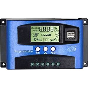 Zonne-laadregelaar, Solar Charge Controller 3 0A-100A 12V/24V Dual USB LCD Weergave(30A)