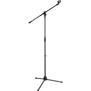 McGrey MBS-01 Microfoonstatief met microfoonarm en microfoonklem - Microfoonstandaard met zwenkarm, in hoogte verstelbaar tot ca. 154 cm, statief, kabelklemmen, lengte microfoonarm ca. 75 cm) zwart