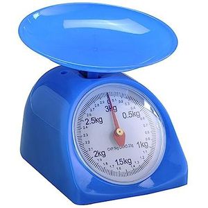 Eenvoudige en creatieve 5 kg retro ronde keukenweegschaal keukengerei precisie-voedselweegschaal (Color : Blue)