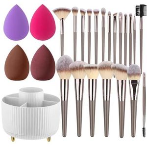 Wol Fiber Make-up Borstel Set Kunstenaarschap Borstels Kabuki Poeder Borstel Oogschaduw Stippling Borstel Premium Synthetische Make-up Borstel Set Voor Contouring Concealer Foundation Poeder