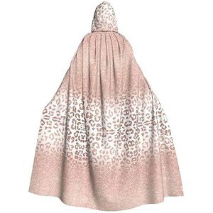 Bxzpzplj Rose Gold Glitter Hooded Mantel Voor Mannen En Vrouwen, Carnaval Tovenaar Kostuum, Perfect Voor Cosplay, 185cm
