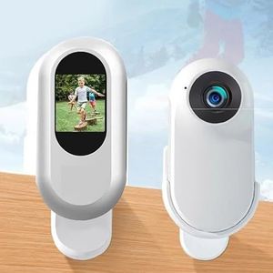 Actiecamera, Draagbare, veelzijdige actiecamera, overal te monteren, for op reis, huisdieren, sport, mini draadloze camera met draagtas,voor fietsen, motorfietsen(White)