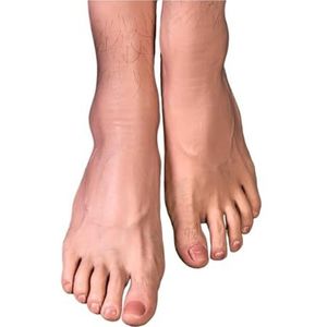 Kloon Mannelijke Voet Model Met Haar Levensechte Schieten Display Props Medische Schilderen Onderwijs Kousen Simulatie TGJ4401(Toes bone,One pair)
