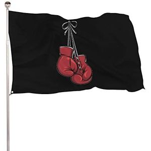 Rode Bokshandschoenen Grappige Vlaggen Banner met Messing Grommets voor Buiten Binnenshuis Tuin 24x35 inch