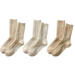 YIJIANUO 3 Paren/partij Nieuwe Kasjmier Wol Sokken Vrouwen Winter Thicken Warm Zwart Wit Pack Set Thermische Japanse Mode Effen Kleur, Groen, Eén maat