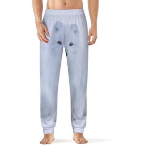 Arctic Fox in The Snow pyjama broek voor heren, zachte lange pyjamabroek, elastische nachtkleding, 5XL