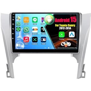 Android 15 Autoradio Voor Toyota Camry 2012-2014 met Draadloze Carplay Android Auto, 9 Inch Autoscherm Soporta Bluetooth WIFI GPS FM/RDS(8Core(4+64GB))