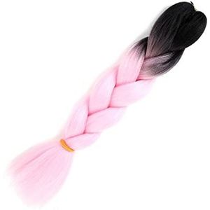 DieffematicJF Pruik Synthetic Braiding Hair Hair Extension For Women Hair Braids Pink Purple Yellow Gray (Color : Pink, Size : 24inches)