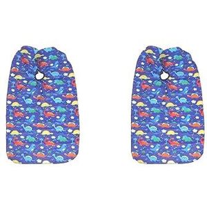 2 Set van Kids Kapsel Cape Cover Professional voor Salon Perming Verven Dinosaurus Print, 120x80 cm
