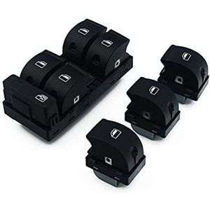 Yige Store Elektrische Powert Master Window Switch-knop Fit voor AUDI A4 B6 2003- B7 SEAT EXEO 8E0 959 851 8E0 959 855 8E0959851B (Color : Set)