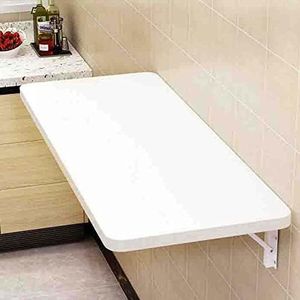 ZYDZ Wandgemonteerde tafel - compact computerbureau - robuuste plankbeugel - verstelbare lange tafel voor keuken, kantoor of wasruimte (wit, 40 x 70 cm)