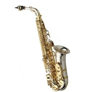 saxofoon kit Altsaxofoon Verzilverde Gouden Sleutel Professionele Sax Met Mondstukkoffer En Accessoires