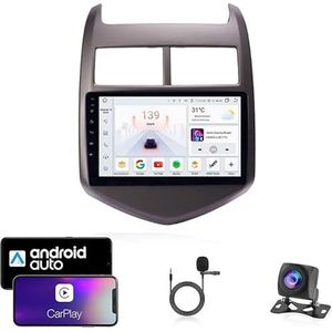 Android 13 Dubbel Din Auto Stereo Touchscreen Auto Stereo Voor Chevrolet Aveo 2011-2013 Met Bluetooth GPS Navigatie WiFi FM Radio USB/SWC/Plug en Play Ondersteuning Carplay&Android Auto(8 Core 4G+Wifi