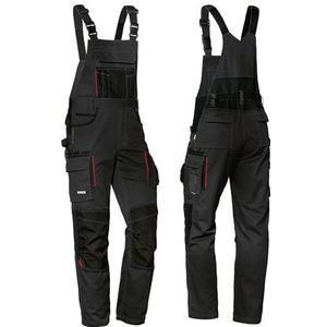 Uvex Tune-up Lange werkbroek voor heren, lange tuinbroek met kniezakken, zwart/rood, 42