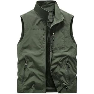Pegsmio Outdoor Vest Voor Mannen Effen Kleur Groot Pocket Vest, EN8, L