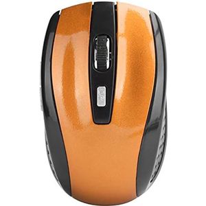 Draadloze Muis, 2,4 GHz Draadloze Muis met USB-ontvanger, 1600 DPI, 6 Knoppen, Stil, Ergonomisch Ontwerp Draadloze Muis voor Laptop, Pc, MAC OS, Windows (Oranje)