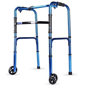 Looprek, rollators voor senioren Looprek, voorwaartse wielsteun Opvouwbaar, in hoogte verstelbaar Lichtgewicht mobiliteit Transporthulpmiddel Wandelstok (Color : Blue)