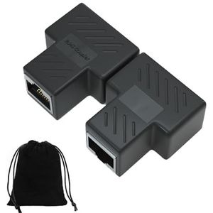 lan 2-stukken RJ45 splitter 1 op 2 ethernet netwerk RJ45 switch 2-poort 1 op 2 LAN kabel splitter voor Cat7, Cat6, Cat5e, Cat5