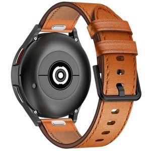 20 22 mm Quick Fit lederen band geschikt for Samsung Galaxy Watch 6Classic 43 47 mm 654 40 44 mm Geschikt for Huawei Watch 4Pro GT3 4 46 mm horlogeband(Brown,For Galaxy Watch 6 40 44)