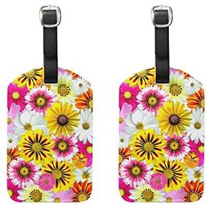 Bagagelabels,Chrysant Print Bagage Bag Tags Travel Tags Koffer Accessoires 2 Stuks Set