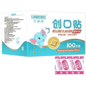 TQUXNGA 100Pcs Cartoon Woundplast Ronde Wond Patches Ademend Dressing Bandage Met Zachte Rand